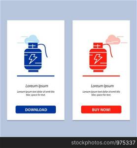 Accumulator, Battery, Power, Charge Blue and Red Download and Buy Now web Widget Card Template