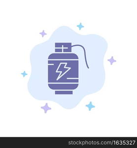 Accumulator, Battery, Power, Charge Blue Icon on Abstract Cloud Background