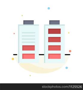Accumulator, Battery, Power, Full Abstract Flat Color Icon Template