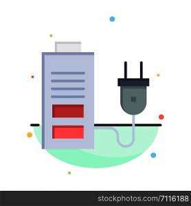 Accumulator, Battery, Power, Plug Abstract Flat Color Icon Template