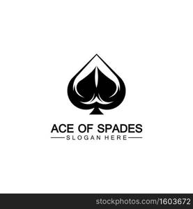 Ace of Spades icon logo design. Flat related icon for web and mobile applications. It can be used as - logo, pictogram, icon, infographic element. Illustration.