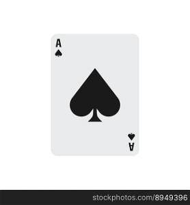 Ace playing card for poker hand game. Vector Illustration.. Ace playing card for poker hand game.