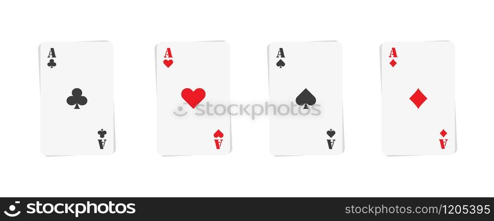 aces cards, poker game in flat style, vector illustration. aces cards, poker game in flat style, vector