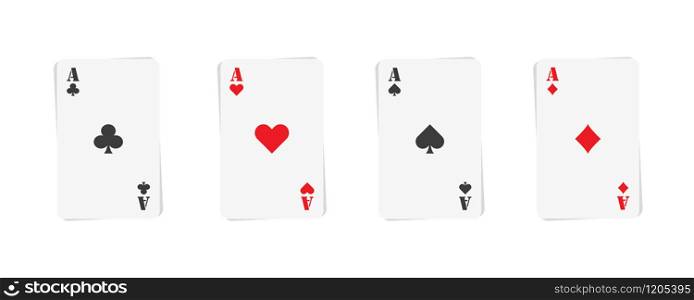 aces cards, poker game in flat style, vector illustration. aces cards, poker game in flat style, vector