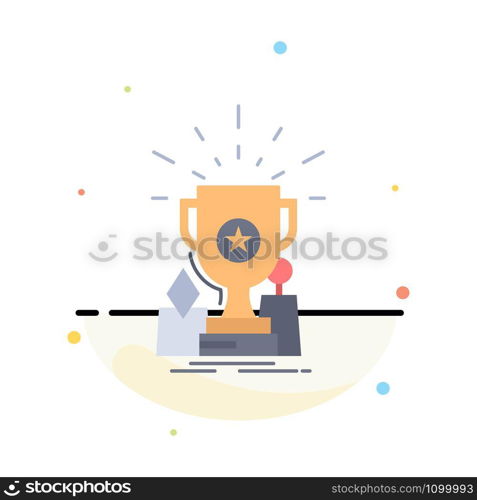 Achievement, award, cup, prize, trophy Flat Color Icon Vector