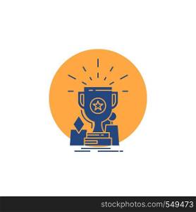 Achievement, award, cup, prize, trophy Glyph Icon.. Vector EPS10 Abstract Template background