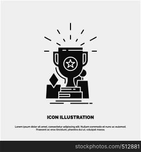 Achievement, award, cup, prize, trophy Icon. glyph vector gray symbol for UI and UX, website or mobile application. Vector EPS10 Abstract Template background