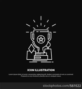 Achievement, award, cup, prize, trophy Icon. Line vector symbol for UI and UX, website or mobile application. Vector EPS10 Abstract Template background