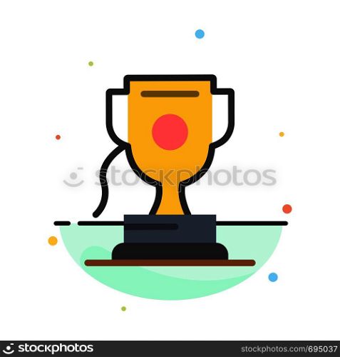 Achievement, Award, Sport, Game Abstract Flat Color Icon Template