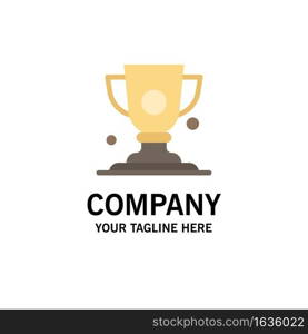Achievement, Cup, Prize, Trophy Business Logo Template. Flat Color