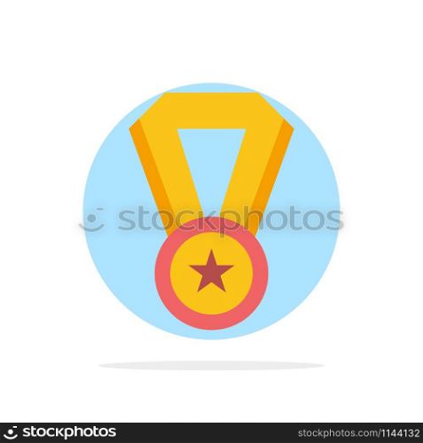 Achievement, Education, Medal Abstract Circle Background Flat color Icon