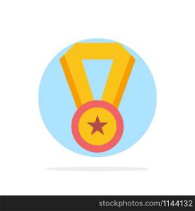 Achievement, Education, Medal Abstract Circle Background Flat color Icon