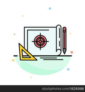 Achievement, File, File Target, Marketing, Target Abstract Flat Color Icon Template