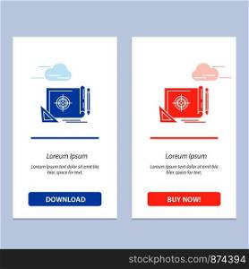 Achievement, File, File Target, Marketing, Target Blue and Red Download and Buy Now web Widget Card Template