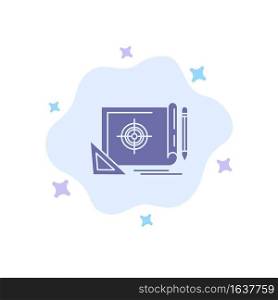 Achievement, File, File Target, Marketing, Target Blue Icon on Abstract Cloud Background