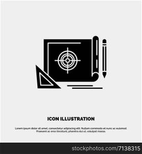 Achievement, File, File Target, Marketing, Target solid Glyph Icon vector