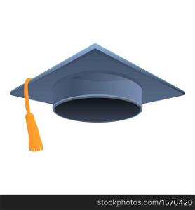 Achievement graduation hat icon. Cartoon of achievement graduation hat vector icon for web design isolated on white background. Achievement graduation hat icon, cartoon style
