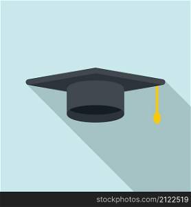 Achievement graduation hat icon flat vector. College diploma. Graduate student. Achievement graduation hat icon flat vector. College diploma
