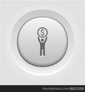 Achievement Icon. Business Concept. Achievement Icon. Business Concept. Grey Button Design