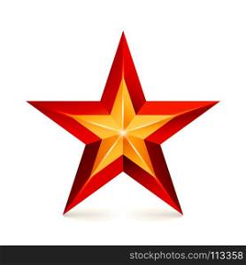Achievement Vector Star. Realistic Sign. Achievement Vector Star. Realistic Sign. Decoration Symbol. 3d Shine Icon Isolated On White