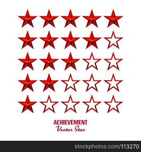 Achievement Vector Stars. For Game And Review Rating. Like Symbol, Succes Sign, Classify Concept, Realistic Element. Isolated On White Background.. Achievement Vector Stars. For Game And Review Rating. Like Symbol, Succes Sign, Classify Concept, Realistic Element. Isolated On White