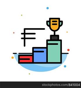 Achievements, Prize, Trophy, Trophy Cup Abstract Flat Color Icon Template