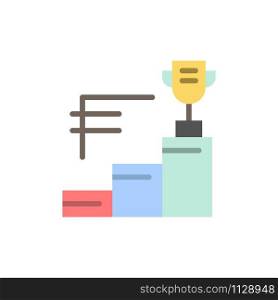 Achievements, Prize, Trophy, Trophy Cup Flat Color Icon. Vector icon banner Template
