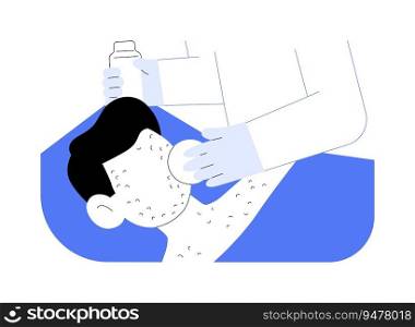 Acne treatment abstract concept vector illustration. Dermatologist treating patients acne, skin care, cosmetic procedure, blackheads removing, face cleansing, medicine industry abstract metaphor.. Acne treatment abstract concept vector illustration.