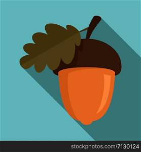 Acorn icon. Flat illustration of acorn vector icon for web design. Acorn icon, flat style