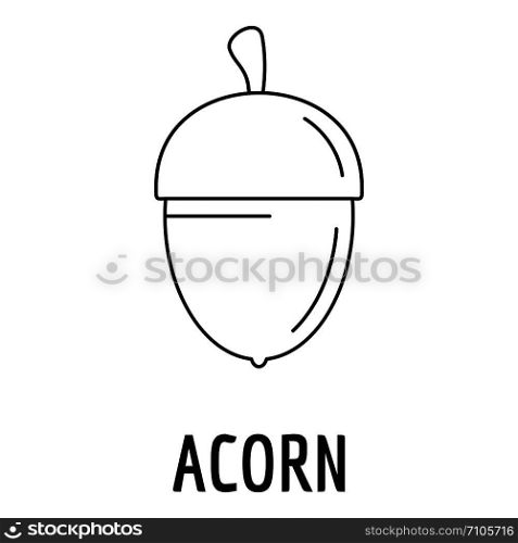 Acorn icon. Outline illustration of acorn vector icon for web design isolated on white background. Acorn icon, outline style