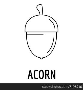 Acorn icon. Outline illustration of acorn vector icon for web design isolated on white background. Acorn icon, outline style