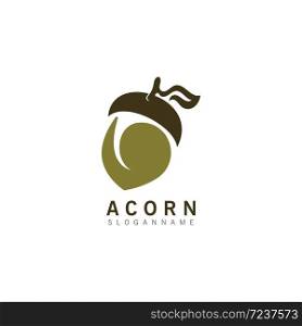 Acorn OAK inspiration simple logo ilustration vector icon template