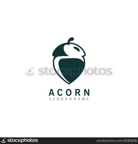 Acorn OAK inspiration simple logo ilustration vector icon template