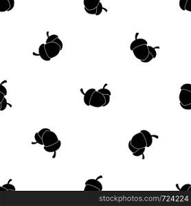 Acorn pattern repeat seamless in black color for any design. Vector geometric illustration. Acorn pattern seamless black