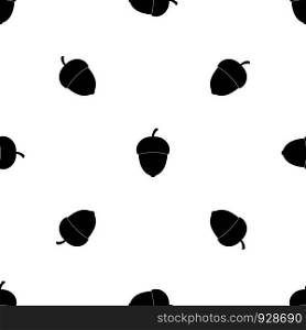 Acorn pattern repeat seamless in black color for any design. Vector geometric illustration. Acorn pattern seamless black