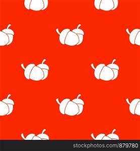Acorn pattern repeat seamless in orange color for any design. Vector geometric illustration. Acorn pattern seamless