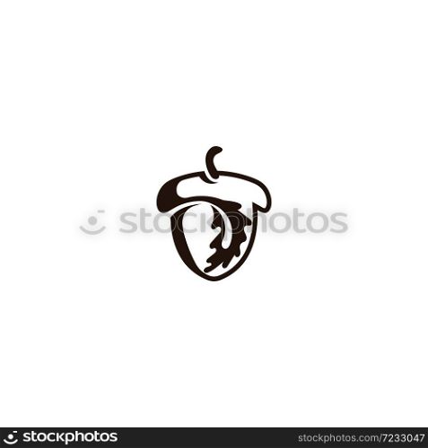 Acorn simple logo creative ilustration vector icon template