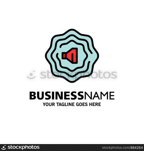 Acoustic Business Logo Template. Flat Color