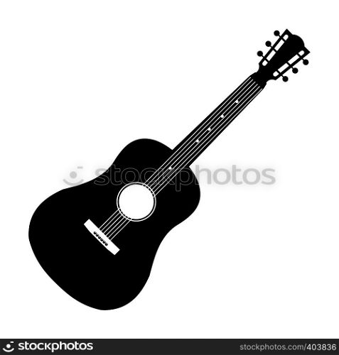 Acoustic guitar black icon. Simple symbol on a white background . Acoustic guitar black icon