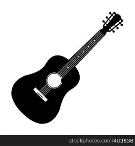 Acoustic guitar black icon. Simple symbol on a white background . Acoustic guitar black icon