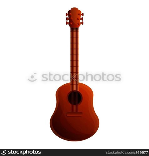 Acoustic guitar icon. Cartoon of acoustic guitar vector icon for web design isolated on white background. Acoustic guitar icon, cartoon style