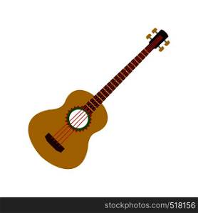 Acoustic guitar icon in flat style isolated on white background. Acoustic guitar icon, flat style