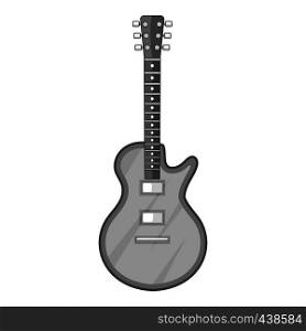 Acoustic guitar icon in monochrome style isolated on white background vector illustration. Acoustic guitar icon monochrome