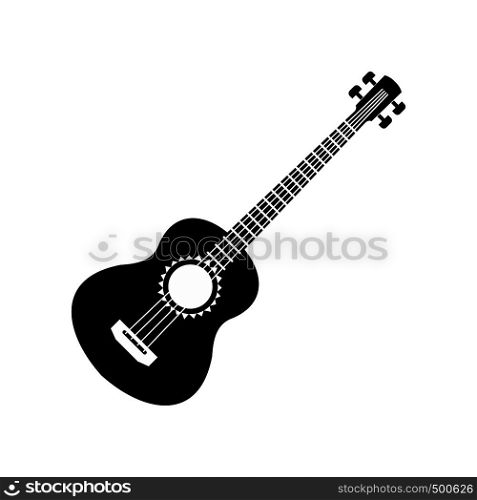 Acoustic guitar icon in simple style isolated on white background. Acoustic guitar icon, simple style