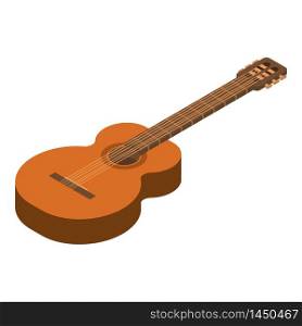 Acoustic guitar icon. Isometric of acoustic guitar vector icon for web design isolated on white background. Acoustic guitar icon, isometric style