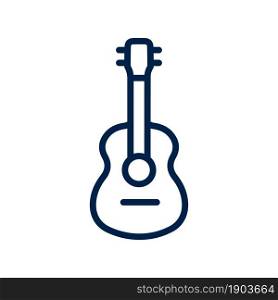 Acoustic guitar icon logo template isolated on white background.
