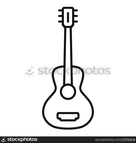 Acoustic guitar icon. Outline acoustic guitar vector icon for web design isolated on white background. Acoustic guitar icon, outline style