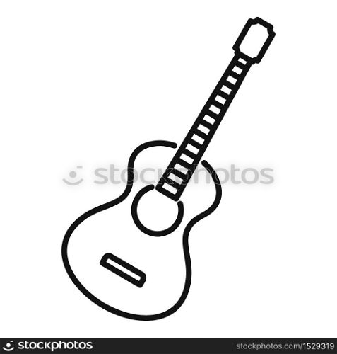 Acoustic guitar icon. Outline acoustic guitar vector icon for web design isolated on white background. Acoustic guitar icon, outline style