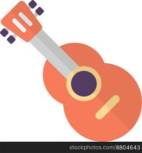 acoustic guitar illustration in minimal style isolated on background