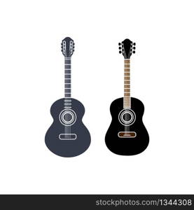 acoustic guitar music in trendy flat design